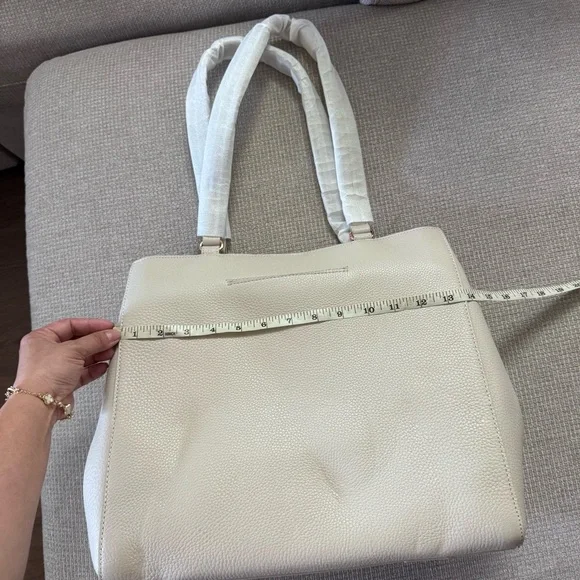 Dagne Dover Allyn Large Cream Tote Bag in bone color - Picture 10 of 14